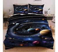 Nuphtun Set Copripiumino 220x240 cm Universo, Set 3D con Misura Speciale Allungata, Microfibra Ipopiegante e Semplice da Gestire, Un Investimento in Comfort e Stile D142