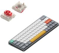 nuphy Air60 v2 QMK/VIA Tastiera Meccanica, 60% Tastiera wireless a basso profilo, Bluetooth 5.1, 2.4GHz e connessione cablata, compatibile con sistemi Windows e Mac - Lunar Gray Switch Red