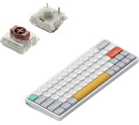 nuphy Air60 v2 QMK/VIA Tastiera Meccanica, 60% Tastiera wireless a basso profilo, Bluetooth 5.1, 2.4GHz e connessione cablata, compatibile con sistemi Windows e Mac - Ionic White Switch Brown