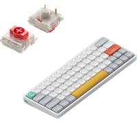 nuphy Air60 v2 QMK/VIA Tastiera Meccanica, 60% Tastiera wireless a basso profilo, Bluetooth 5.1, 2.4GHz e connessione cablata, compatibile con sistemi Windows e Mac - Ionic White Switch Red
