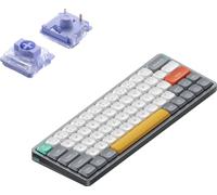 nuphy Air60 v2 QMK/VIA Tastiera Meccanica, 60% Tastiera wireless a basso profilo, Bluetooth 5.1, 2.4GHz e connessione cablata, compatibile con sistemi Windows e Mac - Lunar Gray Switch Wisteria