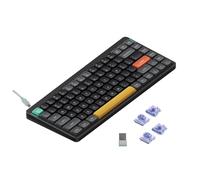 nuphy Air75 v2 QMK/VIA Tastiera Meccanica, 75% Tastiera wireless a basso profilo, Bluetooth 5.1, 2.4GHz e connessione cablata, compatibile con sistemi Windows e Mac - Basalt Black Switch Wisteria