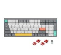 nuphy Air96 v2 Tastiera Meccanica QMK/VIA, 96% Tastiera wireless a basso profilo, Bluetooth 5.1, 2.4GHz e connessione cablata, compatibile con sistemi Windows e Mac - Lunar Gray Switch Cowberry