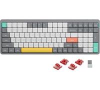 nuphy Air96 v2 Tastiera Meccanica QMK/VIA, 96% Tastiera wireless a basso profilo, Bluetooth 5.1, 2.4GHz e connessione cablata, compatibile con sistemi Windows e Mac - Lunar Gray Switch Cowberry