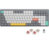 nuphy Air96 V2 Tastiera Meccanica QMK/VIA, 96% Tastiera wireless a basso profilo, Bluetooth 5.1, 2.4GHz e connessione cablata, compatibile con sistemi Windows e Mac - Lunar Gray Red