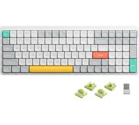 nuphy Air96 V2 Tastiera Meccanica QMK/VIA, 96% Tastiera wireless a basso profilo, Bluetooth 5.1, 2.4GHz e connessione cablata, compatibile con sistemi Windows e Mac - Ionic White Aloe