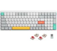 nuphy Air96 V2 Tastiera Meccanica QMK/VIA, 96% Tastiera wireless a basso profilo, Bluetooth 5.1, 2.4GHz e connessione cablata, compatibile con sistemi Windows e Mac - Ionic White Red