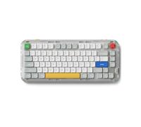 Nuphy Kick75 - Tastiera meccanica wireless a basso profilo, con controllo del volume, RGB personalizzabile, 80 tasti, cappucci PBT, BT/2,4G/USB-C (Silver Nano Switch)