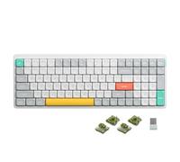 nuphy Tastiera meccanica wireless Air96 V2, 100 tasti RGB retroilluminata, supporta Bluetooth 5.1, 2.4G e connessione cablata, per PC/laptop/Windows/Mac, interruttore bianco Gateron Moss