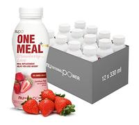 NUPO One Meal + Prime Fragola - Ready-to-Drink Shake - Gustoso frullato sostitutivo del pasto con 24 vitamine e minerali - Alto contenuto proteico - Senza zuccheri aggiunti - 12 x 330ml