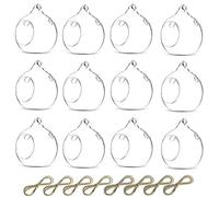 Nuptio 12 portacandele da appendere in vetro, diametro 8 cm, per matrimoni, feste di Halloween e decorazioni interne ed esterne, portacandele natalizi