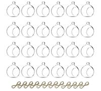 Nuptio 24 Pezzi Portacandele Vetro Appendere Globo 6cm Diametro, Ornamenti Appendere per Lumini Matrimonio Natale Halloween Regali Fai Te per Casa, Giardino Esterno