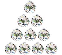 Nuptio 30mm Prisma Sfera di Cristallo Chiaro - 10 Pezzi Sospensione Pendente Sfaccettata per Lampadario da Soffitto, Feng Shui, Casa delle Nozze, Decorazioni per Ufficio