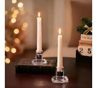 NUPTIO Portacandele In Vetro 2 Pezzi Set Di Portacandele Trasparenti Per Candele A Cero Pilastro Tealight Centrotavola Di Nozze Per La Decorazione Di Cene Di Natale E Feste