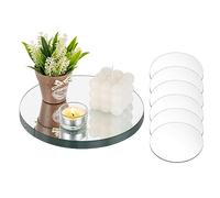 NUPTIO Portacandele Pilastro Vassoi: 12 Pezzi Di Vetro Specchiato Candela Piatti 20cm Specchio Rotondo Centrotavola Decorativo Vassoio Bulk 2 Millimetri Candela Stand Festa Progetti Artigianali Diy
