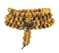 Nupuyai Braccialetto in legno con 108 perline mala per uomo e donna, braccialetto tibetano per meditazione e yoga, 6 mm, Pietra