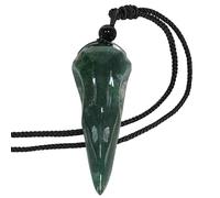Nupuyai Collana con ciondolo a forma di teschio di corvo, con pietra di cristallo, per uomo e donna, in agata naturale, gioiello con teschio di corvo, con cordino regolabile, 2.2"x0.8", Pietra Nylon,