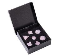 Nupuyai Quarzo Rosa 7pcs Solido Platone Pietre Geometriche Sacra per Meditazione Reiki, Set di pietre semi-preziose naturali lucidate per buona fortuna e decorazione dell'ufficio