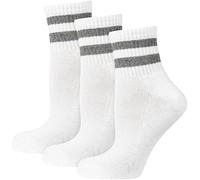 Nur Der Calzini Corti Sportivi da Uomo, Confezione da 3, Bianco, 43-46