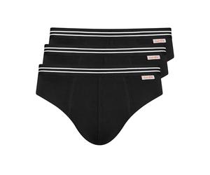nur der Slip in Cotone, Confezione da 3 Mutande da Uomo, Nero, XL