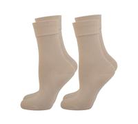 Nur Die 2er Pack Komfort Socken Damen Weich Komfortbund Bambus-socke Calzini, Colore: Beige/Grigio, 48 Donna