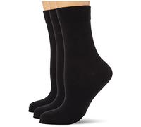 Nur Die 487805/Damen ohne Gummi Socken 3er Calze, Opaco, Nero (Schwarz (Schwarz 940), 39/42 IT (Pacco da 3) Donna