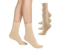 Nur Die - 487819/Damen Passt Perfekt Socken 3er, Calze da donna, beige (beige (beige 355)), 35