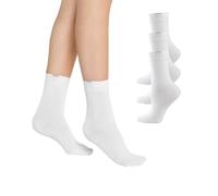 Nur Die - 487819/Damen Passt Perfekt Socken 3er, Calze da donna, bianco (weiß (weiß 920)), 35