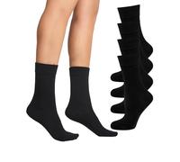 Nur Die 4er Pack Bambus Komfort Socke Damen Weich & Farbstabil Komfortbund ohne Gummi Nahtlos, Geeignet für Diabetiker Viskose Calzini, Nero, 44 Donna