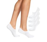 Nur Die 4er Pack Bambus Sneaker Füßling Sneakersocken Unsichtbar im Schuh mit Anti-rutsch-silikon & Elasthan Weich Bamboo, Bianco, 44 Donna