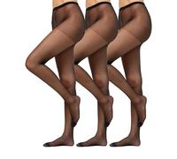 Nur Die 722201, Collant Donna, 20 DEN, Nero (Schwarz 94), 46/48, (pacco da 3)