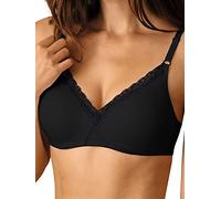 Nur Die Baumwoll Spitzen BH Reggiseno, Nero, 6C Donna