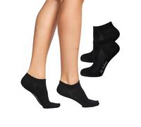 Nur Die Calzini da ginnastica in bambù, confezione da 2 pezzi, da donna, appena visibili, morbidi, Nero, 48