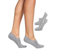 Nur Die Bambus Sneaker Füssling 2er Pack Damen Kaum Sichtbar Bambussocken Socke Weich Atmungsaktiv Unsichtbar Verrutschen Nicht, Grigio Chiaro, 44 Donna