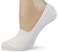 Nur Die Confezione da 2 calzini corti invisibili in cotone antiscivolo con silicone sul tallone da donna, bianco, 39-42