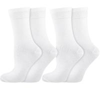 Nur Die Damen Classic Baumwolle Doppelpack Calzini da Donna, Weiß, 40 Regular