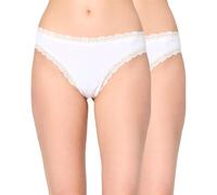 Nur Die Invisible - Perizoma in Pizzo da Donna, Senza Cuciture, con Pizzo, Invisibile, Senza Cuciture, in Morbida Microfibra Leggera, Bianco, 40-42