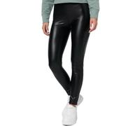 Nur Die Leggings in Leder-Optik Relax & Go Kunstleder High Waist Treggings mit weicher Innenseite & Bund, Leggings Donna, Schwarz, M