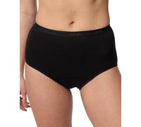 Nur Die Slip a Vita in Cotone Biologico GOTS, Maxi Slip Intimo a Vita Alta, Basic Stetch da Donna, Nero, 54-56