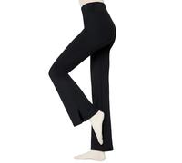 Nur Die Soft & Warm Flared Leggings Weichem Warmen Innenfleece Bootcut Stretch Figurbetont mit Breitem HIGT Waist Bund, Nero, M Donna