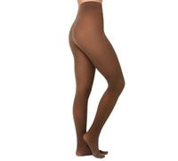 Nur Die Warm & Transparent Extra haltbar 80 den Warme Fein-Strumpfhose Beige durchscheinend Komfortbund blickdicht Collant, Braun, M Donna