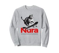 NURA - Bellissimo nome di ragazza con gatto e skateboard Felpa