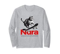 NURA - Bellissimo nome di ragazza con gatto e skateboard Maglia a Manica