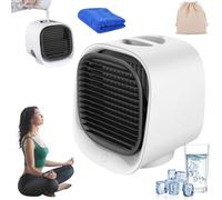 NuraBreeze Fan, NuraBreeze Air Conditioner, Mini Fan with Water Mist Spray, AiraBreeze Air Conditioner with Tank & LED Nightlight, 3 Speed Settings, Instant Cooling for Bedroom, Office Etc (White)