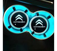 NURCIX 2 Pezzi Auto LED Luci Sottobicchieri,per Citroen C3 C4l C-Quatre C5 C6 portabicchieri Antiscivolo Tazza Tappetino,Ricaricabile USB Sottobicchiere