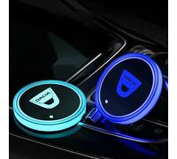 NURCIX 2 Pezzi Auto LED Luci Sottobicchieri,per Dacia Duster Logan Sandero Stepway 2 Dokker Lodgy portabicchieri Antiscivolo Tazza Tappetino,Ricaricabile USB Sottobicchiere