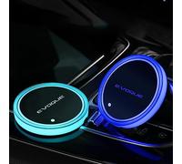 NURCIX 2 Pezzi Auto LED Luci Sottobicchieri,per Evoque portabicchieri Antiscivolo Tazza Tappetino,Ricaricabile USB Sottobicchiere
