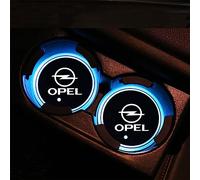 NURCIX 2 Pezzi Auto LED Luci Sottobicchieri,per Opel Astra j h g Insignia Mokka Corsa d Vectra portabicchieri Antiscivolo Tazza Tappetino,Ricaricabile USB Sottobicchiere