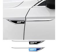 NURCIX 2 Pezzi Auto Metallo segno laterale logo Adesivo, Per Peugeot gt gti gtline 508 5008 3008 208 2008 308 decalcomania del distintivo Car Decorative styling accessori,A/Black