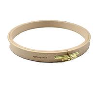 Nurge Anello a forma di croce in legno con scritta "Wooden Embroidery Hoop Cross Stitch #5", 220 x 24 mm